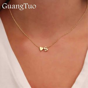 Pendant Necklaces NK154 New Fashion Little Red Heart Necklace Personalized Letter Necklace Womens Valentines Day Girlfriend Gift Name JewelryQ