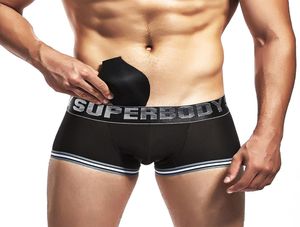 2019 Men039S Boxer Padded Underwear Front Enhancing Mat Breattable Mesh Nylon Shorts Sexiga Hip Briefs High Quality5753687