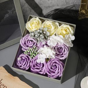 Dekorativa blommor Practical Artificial Flower Gift Box Rose Soap Holiday Souvenir Event Small