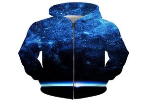 Cloudstyle Young Hoodies Bling Space 3D Printed Jackets For Man Daily Causal Outwearing Youth Trendy Coats Blue Purple Star Men02251034