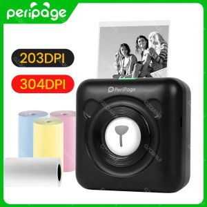 Printers Peripage A6 Photo Label Sticker Notes Printer Machine Mini Wireless Manufacturer Black Color 58mm Maker with Printing Paper Roll