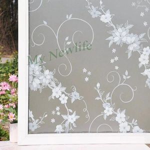 Window Stickers White Flower Frosted Film Opaque Glass Privacy Self-adhesive Balcony Bedroom Home Decorative 45/90 500cm