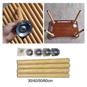 4 Pieces Wooden Furniture Legs Replacement Parts Durable with Mounting Plate and Screws Desk Table Feet Legs for Night Stand