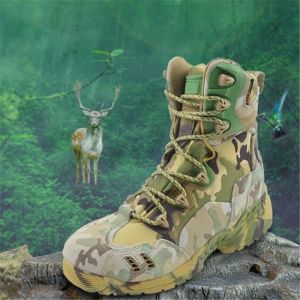 Boots Breathable Cp Camouflage Combat Boots Military Hunting Tactical Boots Men's High Top Sneakers Hiking Camping Shoes