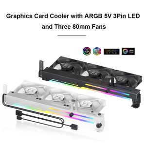 Cooling Video Card Stand Holder With Radiator Cooling Fan 5V 3Pin ARGB Horizontal Graphics Card Bracket PC Case DIY Accessories