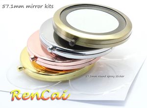 10kits 571mm Metal Blank Mirror Compact Double Side Pocket Portable Makeup For Girls Beauty Tool Mirrorepoxy 240409