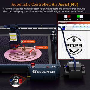 SCULPFUN S30 ULTRA-33W LASER ENGRAVING MANISION 600X600MM ENGRAVINGエリア自動エアアシスト交換可能なレンズアイプロテクション