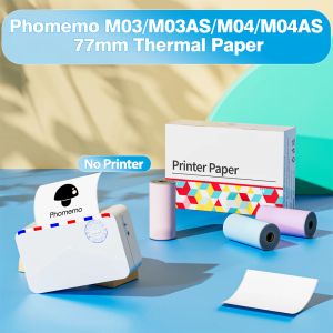 M04S PAPPER FÖR M04AS -Skrivare M03As Thermal Paper Phomemo M03 / M03AS / M04S / M04AS -skrivare, rosa, blå, lavendellila