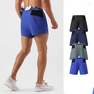 Running Shorts Szybka fitness mężczyzn Czarna podwójna warstwa mężczyzn Pocket Sport Trening trening kulturystyka Krótkie spodnie