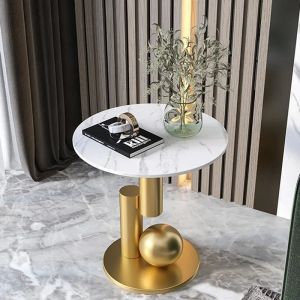 Luxury Gold Legs Coffee Tables Unique Aesthetic Standing Waterproof Entryway Side Table Round Small Mesa Auxiliar Home Furniture