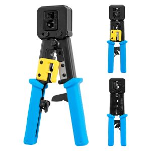 Passera genom RJ45 Crimper Hand Network Tools -tång RJ12 CAT5 CAT6 8P8C CABLE STRIPPER PRESSING CLAMP TOGS CLIP MULTI FUNKTION