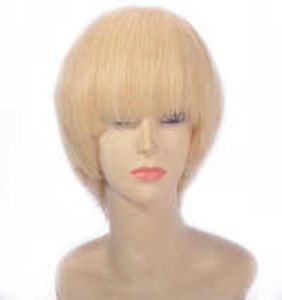 Short Human Hair Wigs for Women 8 inch 613 Blonde Brazilian Hair Straight Lace Front Wig Pre Plucked4433658