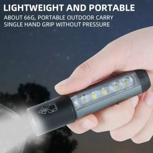 Mini -Scheinwerfer Hervorhebung von LED -LED Light Taschenlampe Long Shot Torch Typ C USB wiederaufladbare Kletterfischerei Laufleuchten