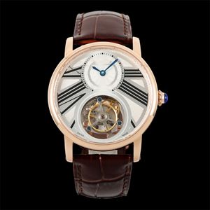 RMS Montre de Luxe Men Watches Tourbillon Manual Machical Movement Movement Steel Case Leather Strap Luxury Watch Wlistwatches Relojes Waterproof