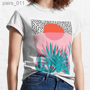 Mäns avslappnade skjortor Palm Sunrise Beach Southwest California Sun City Los Angeles Hawaii Hot Springs Resort Decorative T-shirt YQ240409