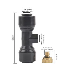 6Pcs Misting Nozzles Kit Water Misting Nozzle Tees Thread 1/4 Inch Brass Nozzle for Outdoor Garden Spray Cooling System