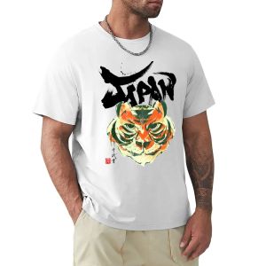 Japan/ Tiger Graphic Japanese Calligraphy T-shirts T-shirt Söta toppar Animal Prinfor Boys Anime Mens Graphic T-shirts