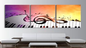 Modern HD pinturas impressas Posters abstratos 3 painéis de painel Piano Chaves Música Personagem Home Decoração de Wall Art Pictures Canvas3349720