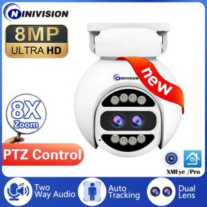 4K 8MP 2K 4MP PoE PTZ IP CCTV Camera Video Surveillance Security Outdoor 8x Digital Zoom Two-Way Audio Street Color For 10CH NVR
