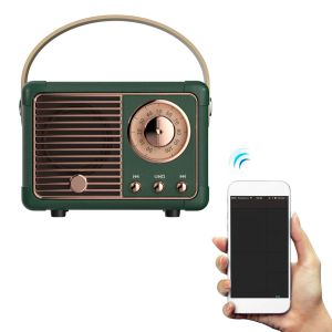 Rádio Radio Retro Bluetooth Speaker vintage FM Rádio sem fio Speaker retro com um estilo de grave de estilo clássico antiquado forte aprimoramento de graves