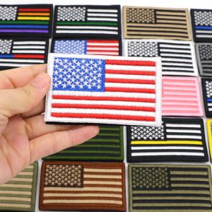 Amerikan bayrağı yama taktik ABD ordusu nakış askeri yamaları giyim kancası döngü ülke rozetleri sırt çantası giysi çıkartmaları