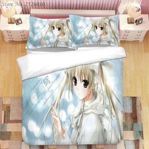Sängkläder sätter anime yosuga no sora 3d tryckt set kung täcke täcke kudde fodral tröstare sängkläder sängkläder 01
