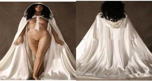 Custom made New Cheap Hooded Bridal Cape White Elastic Christmas Wedding Cloaks Wedding Bridal Wraps Bridal Coat Jacket7872943