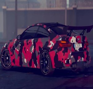 2018 Red urban night Camo Vinyl For Car Wrap Covering With air bubble Snow Camouflage Graphics Car Sticker skin 152x10m20m5014497
