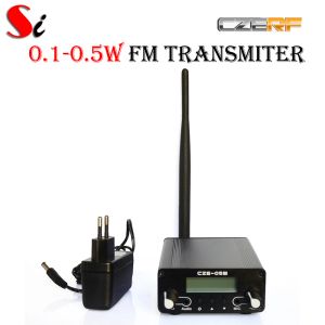 Rádio CZZE05B 0,1W/ 0,5W FM transmissor estéreo PLL Radio Broadcast Rubber Ant PS Kit