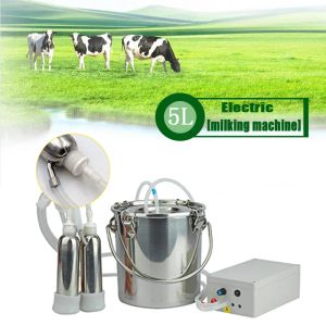 Accessoires Automatic 5L Kuh Milchmaschinen Milcher Elektrische Pulsierung für Bauernziegen Schafe Vakuumpumpe Eimer Farm Zuchtausrüstungen