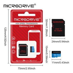 MINI SD -kort 8 GB 16 GB 32 GB Klass 10 Memory Card High Speed ​​Micro TF -kort 64 GB för telefoner/surfplatta/kamera 128 GB 256 GB flashkort