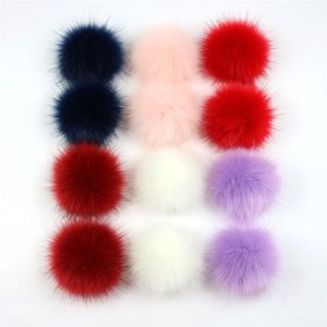 12st 8 cm pompoms falska räv päls hattar boll falsk hårboll hatt boll pom pom med gummiband handgjorda diy kläder pompoms för hattar