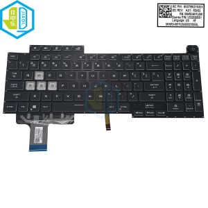 キーボードUS ASUS ROG STIRX G17 G713 G713Q G713QE G713QR 0KNR0681FUS00ラップトップキーボードクリスタルキーキャップ用のカラフルなRGBバックライトキーボード