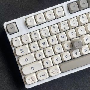 Accessoires Baby Elefant PBT Round Keycaps MA -Profil für mechanische Tastaturfarbstoff Sublimation niedliche Graffiti benutzerdefinierte Hintergrundbeleuchtungsschlüsselkappen Set