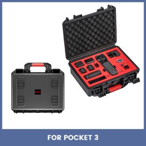 Acessórios Caixa de transporte para DJI Pocket 3 Caixa de segurança à prova d'água Bolsa de armazenamento de grande capacidade para DJI Osmo Pocket 3 Acessórios para câmera