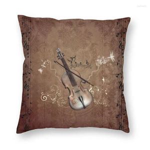 Note musicali di violino cuscino copre la decorazione del divano musicista regalo quadrato 45x45cm