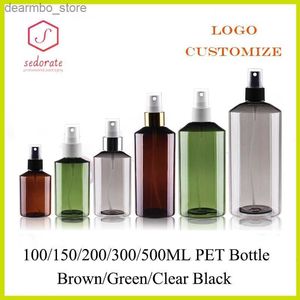 Matburkar Canisters 20st 100 ml 300 ml 500 ml brun plastflaska med spraylock Reen Pet Pet Refillable Bottle Cosmetic Container Makeup JX056-20 L49