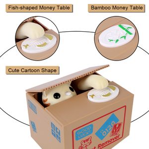 Presente infantil Piggy Banks Automatizado PANDA CAT ROUCE BANCO BANCO DE HONTE ANEXA CUIXAS DE DINHEIRO ELENCIAL Caixa de economia de dinheiro para casa Caixa