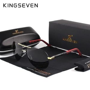 Kingseven Men Vintage aluminiowe spolaryzowane okulary przeciwsłoneczne Klasyczne markę okularów przeciwsłonecznych Powłoka soczewki jazdy dla mężczyzn/kobiet 240402