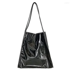 Bag Glossy PU Leather Shoulder Bags Beach Tote Fashion Women Handbag Female Travel Waterproof Book Shopping Large Capacity