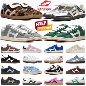 Gratis frakt designer casual skor för män kvinnor grå gummi ogsk sko spezial kristall svart vit ljusblå klar rosa mörkgrön leopard mens tränare sneakers