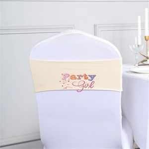 Single Layer Lycra Chair Band Spandex Chair Sash Bow Fit Chair Cover Wedding Event Party Christmas Decoration