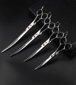 Hair Scissors 6quot 7quot 8quot 9quot Professional Curved Pet Grooming For Dog Sliver Right Left Hand Shears Double Tail3951330