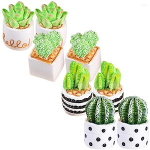 Decorative Flowers Dollhouse Plant Model Artificial Cactus Small Indoor Plants Miniature Decoration