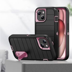 New Kickstand Heavy Duty Shockproof Holder Stand Cases For iPhone 15 14 13 12 11 Pro Max Plus Samsung S24 S23 Ultra A53 5G 3 in 1 Silicone Rubber Hard PC Rugged Cover