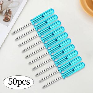 50pcs 2mm mini chaves de fenda Ferramenta de reparo Chave de fenda azul para reparo de brinquedos Fácil de transportar Fácil de agarrar