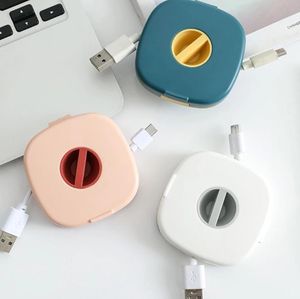 Kabelarrangör Swivel Cables Winding Box Plast Portable Storage Case Cell Phone Stand Mouse hörlurar Lagring Inventory WH2364009