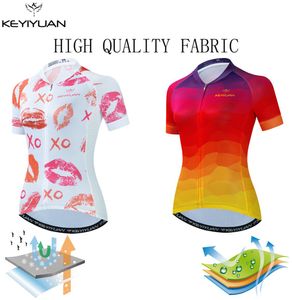 KEYIYUAN Retro Cycling Jersey Women039s 2022 Road MTB Shirt Bicycle Clothing Summer Short Sleeve Bike Sports Tops Breathable5155729