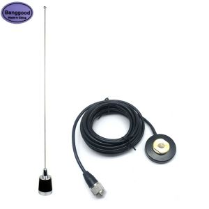 Radio -Set NMO -Antenne und Magnetmontierbasisadapter Daul Band VHF/UHF 134MHz/430 MHz 100W 2.15 DB Antenne für mobile Schinken -Auto -Radio