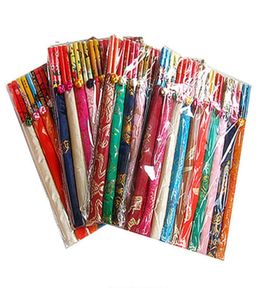 Chinese knot Bamboo Chopsticks with Silk Bags Wedding Party Favors 10 pair pack5878190